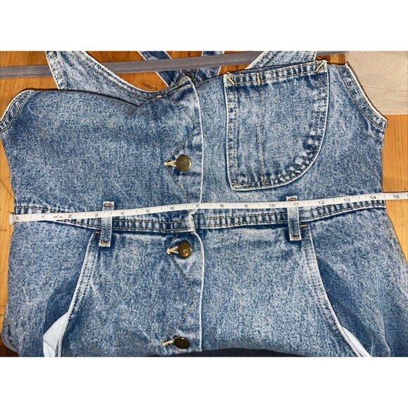 Vintage Lee Denim Overalls Jeans Women's Size 9/10 Med Pockets Blue Made In USA - Picture 4 of 10